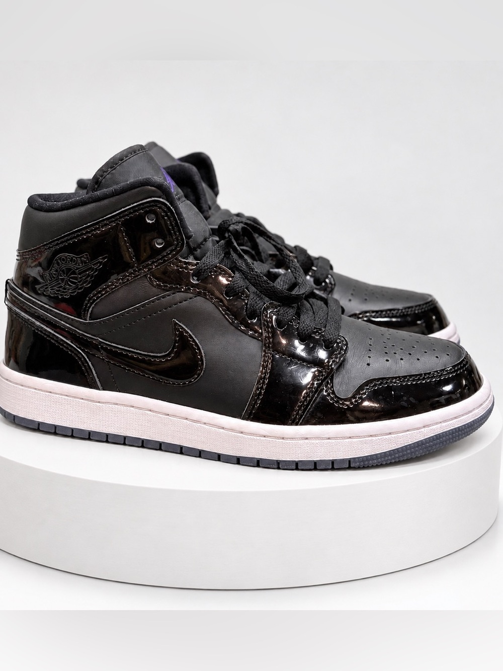 Air Jordan 1 Mid SE Space Jam Black Patent DV1308-004 Men’s 8.5